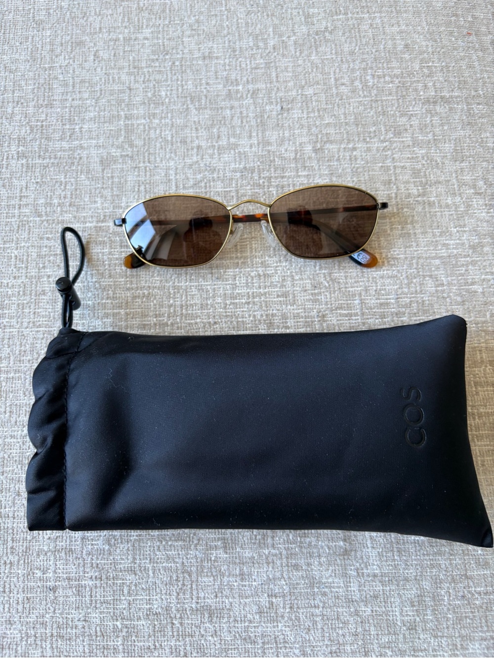 COS Gold Wire-Frame Sunglasses with Brown Lenses